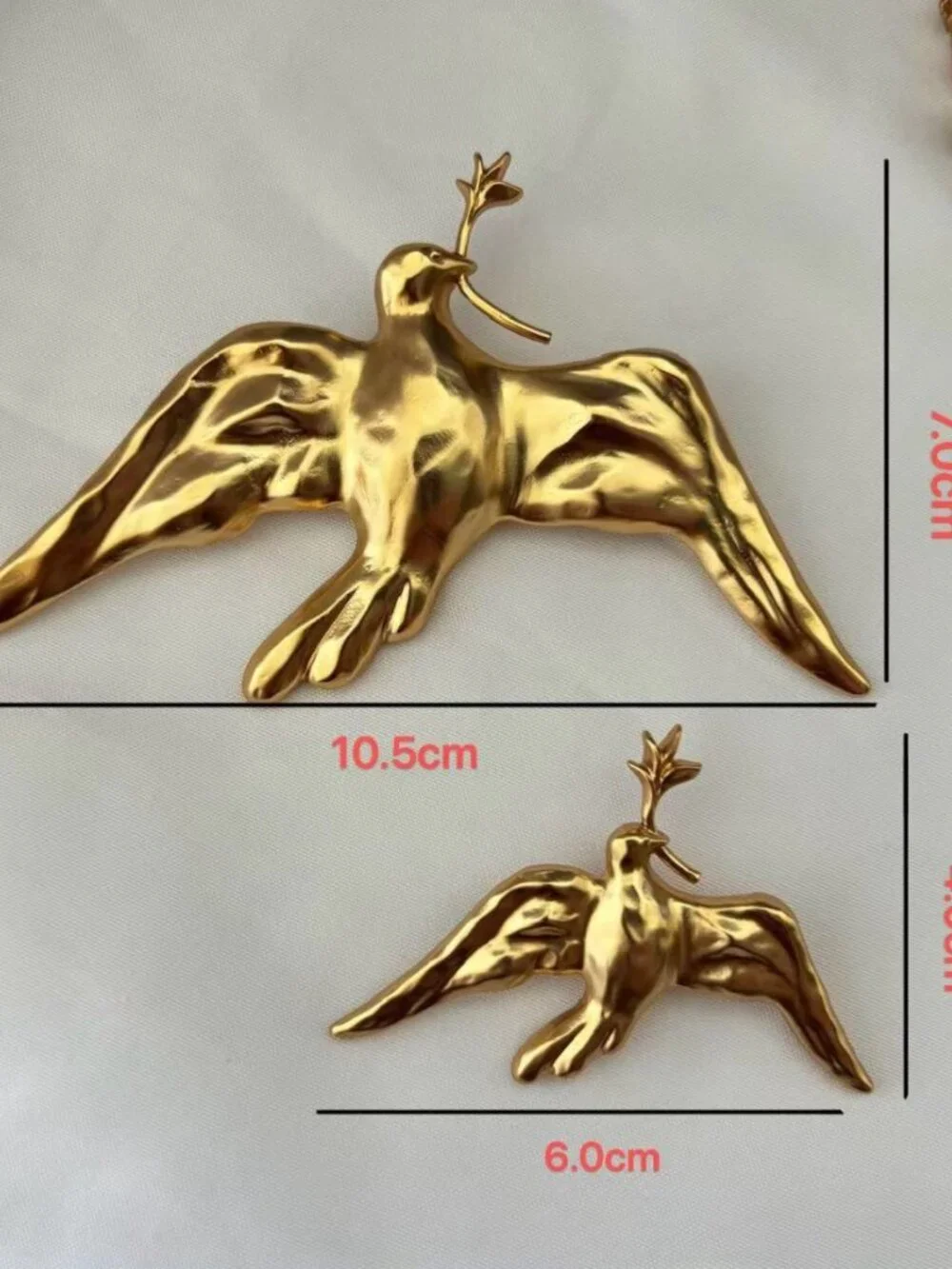 Schiaparelli High-End Minimalist Peace Dove Large Brooch